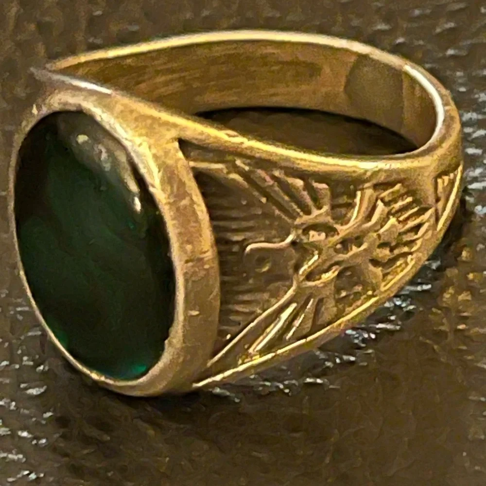 Native Eagle Magical Cabochon Abalone 🦅 Sterling Silver 925 Ring size 14 1/2🟣 - Picture 3 of 8